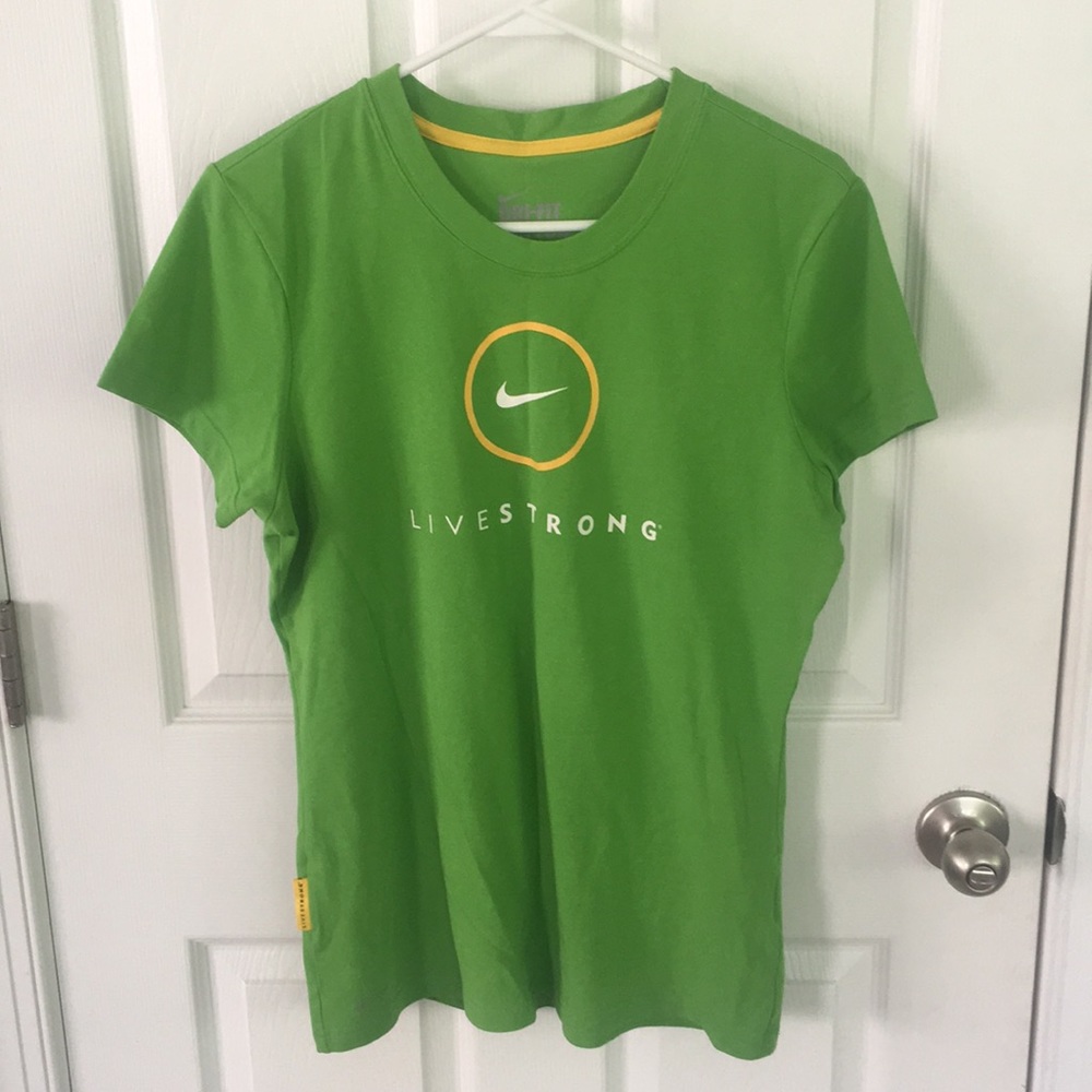 NWOT Lime Green Livestrong Nike Dri-Fit T-Shirt